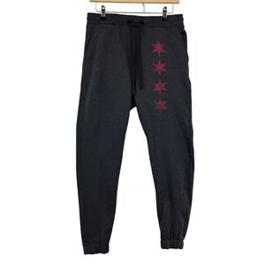 Burnside Athletic Joggers Sweatpants Chicago Flag Mens MediumCharcoal Gray